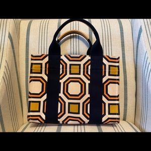 Tory Burch Octagon Square Canvas Tote Bag